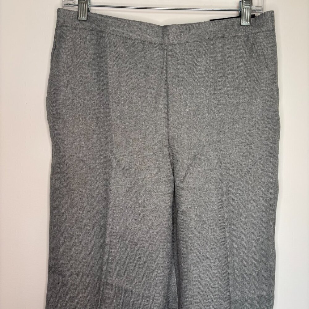 ALFRED DUNNER NEW Classic Fit Pull On Pant Womens 10 Gray Herringbone
